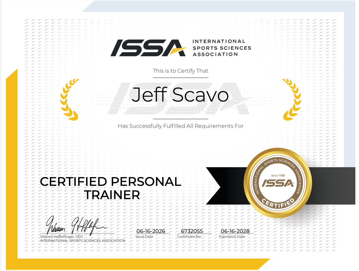 NASM Certified Personal Trainer Certificate — Jeff Scavo